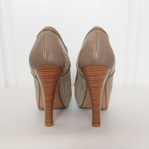 Mixed-Material Peep-Toe Mary Jane Platform Heel - Picture 3 of 5